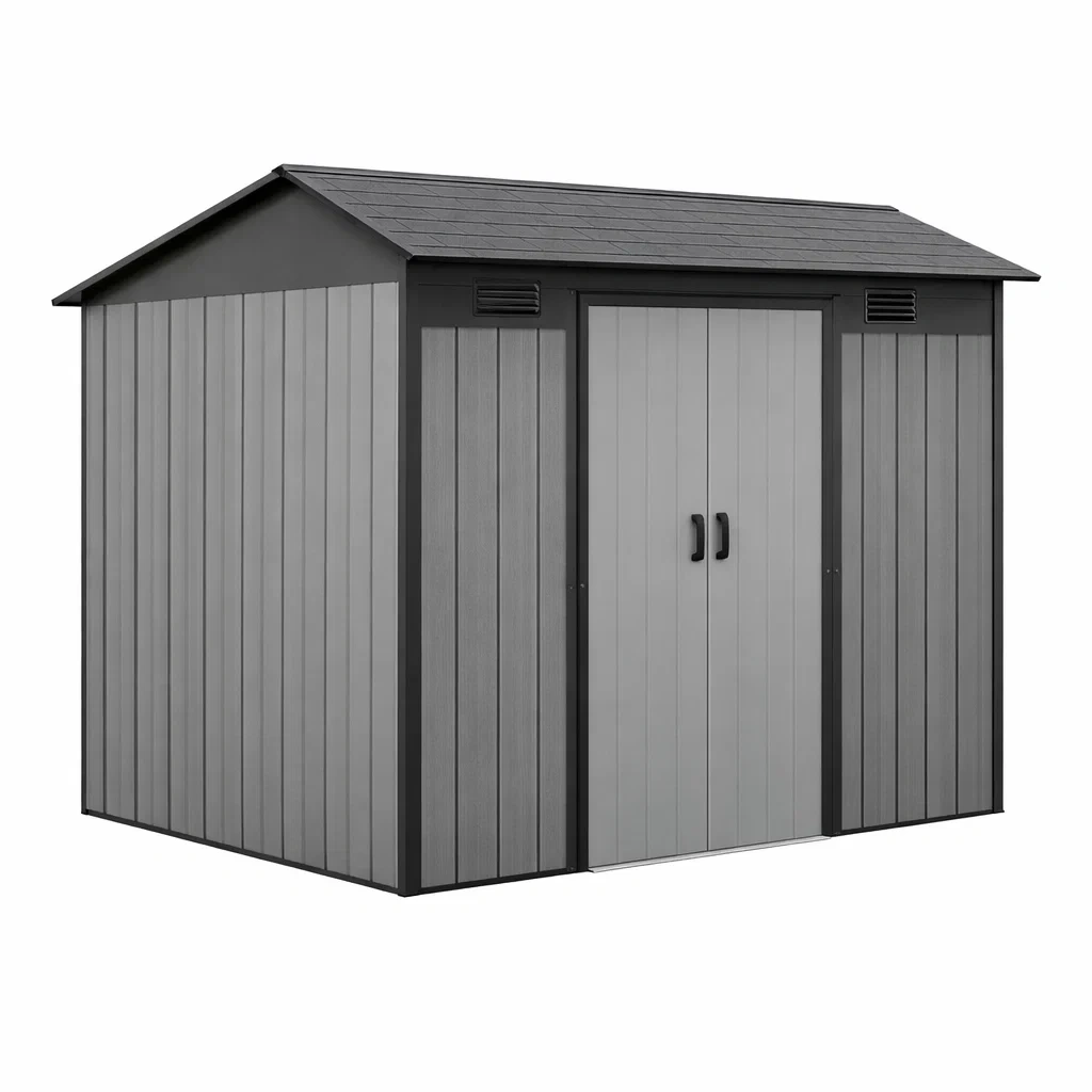 Abri de jardin en plastique gris 243 x 180 x 200 cm-urbanvi besretreat