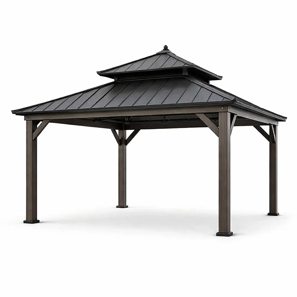 Pavillon extérieur en métal et bois noir-urbanvi besretreat