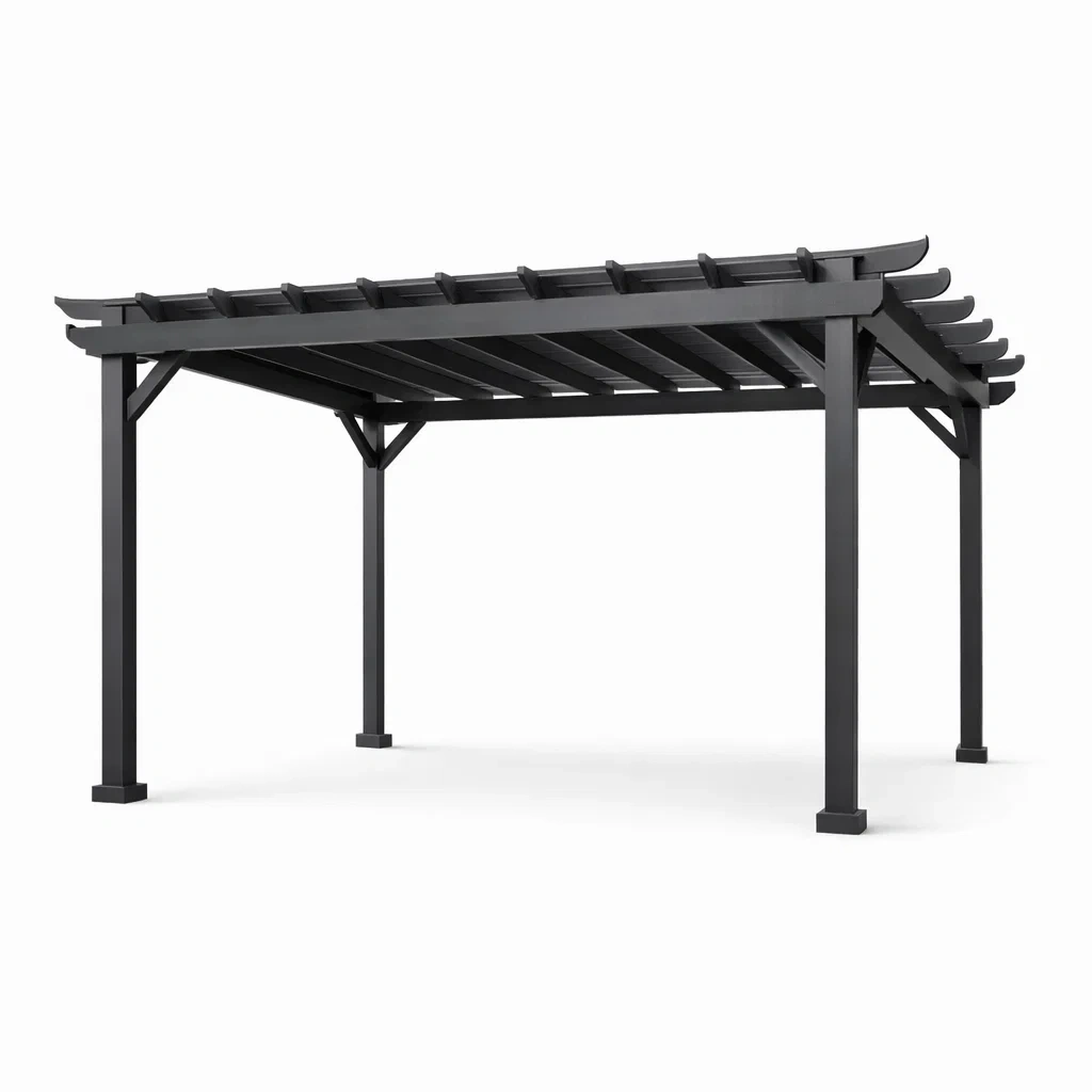 Pergola de jardin en métal noir-urbanvi besretreat