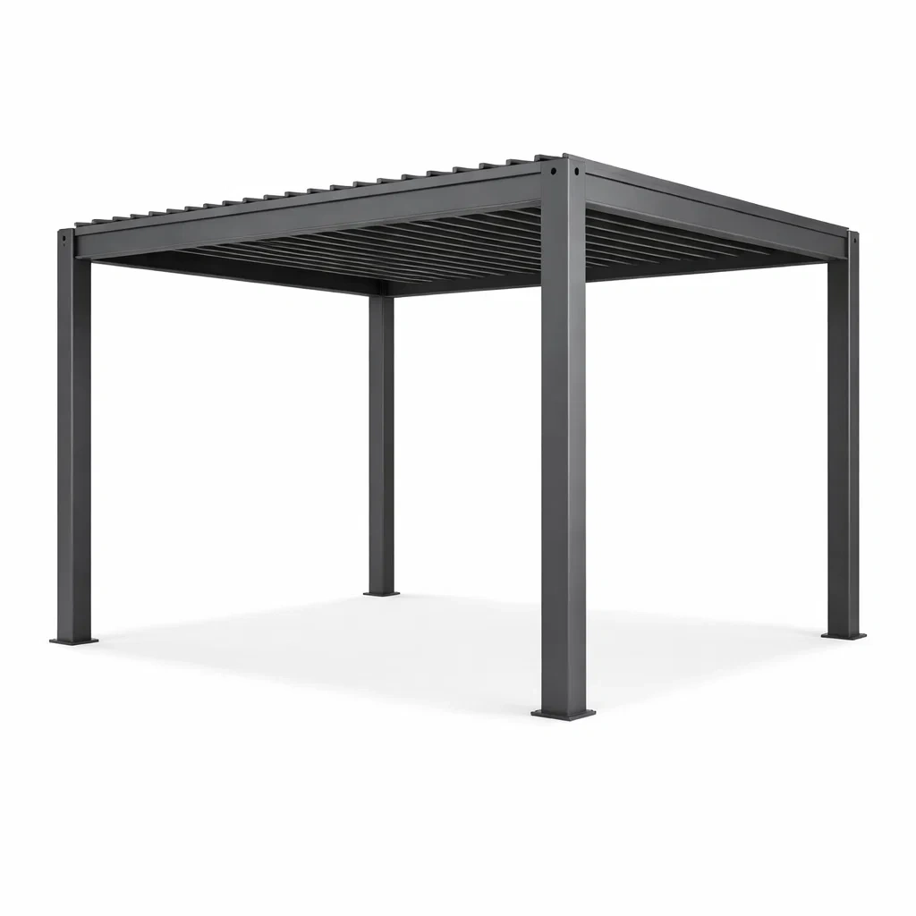 Pergola en aluminium gris 300 x 300 x 230 cm-urbanvi besretreat