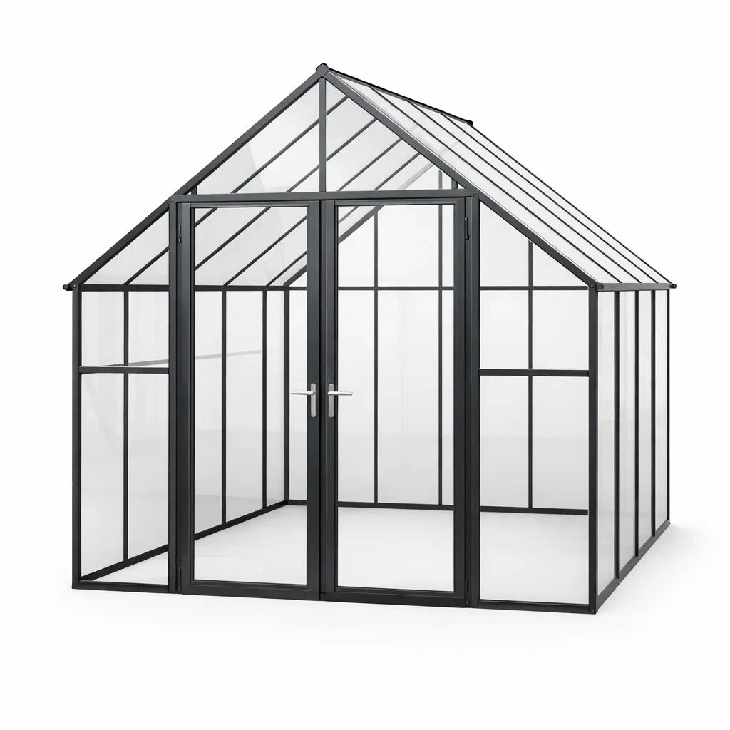 Serre en aluminium noir et verre trempé 300 x 200 x 250 cm-urbanvi besretreat