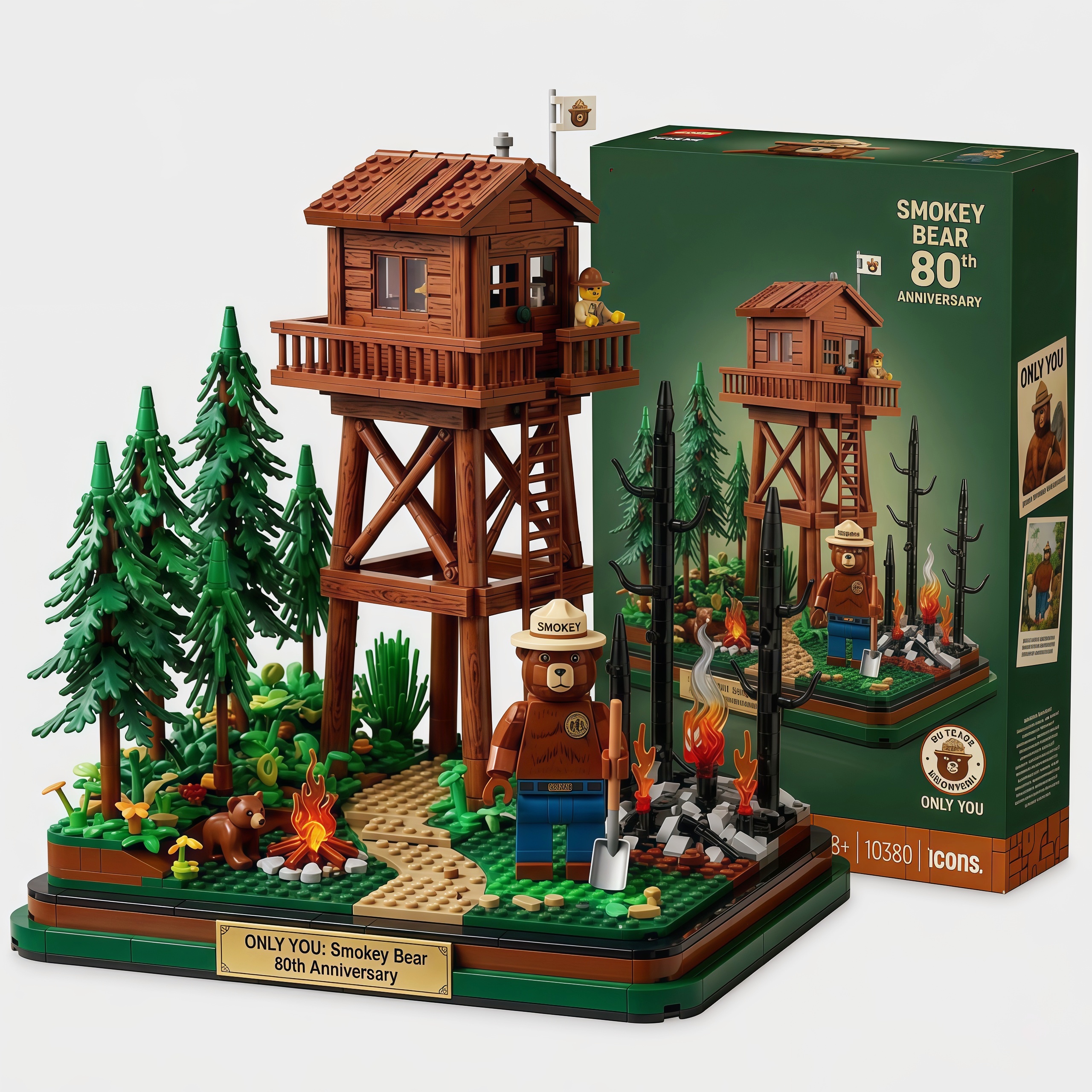 Smokey Bear 80th Anniversary Lookout Tower Building Set