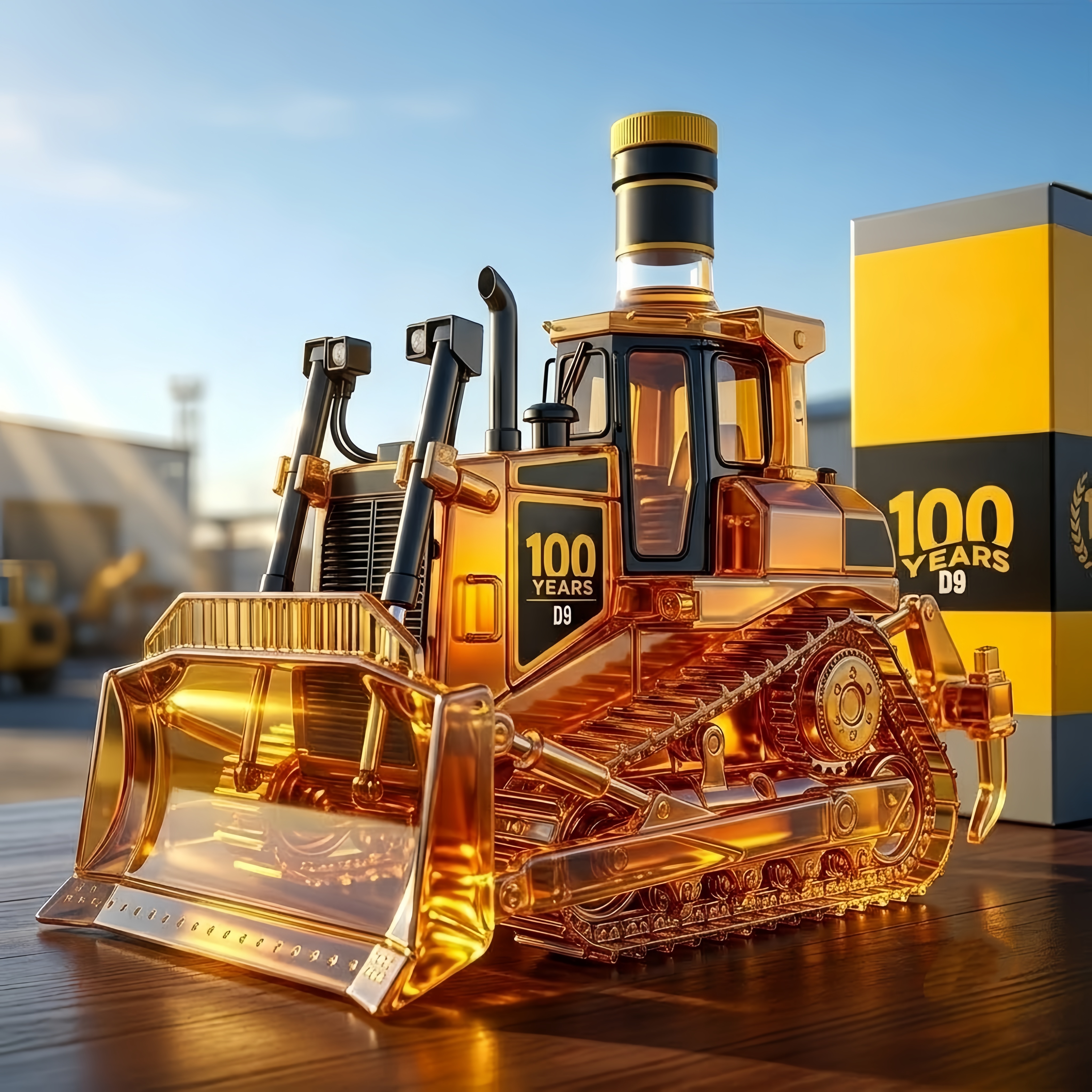 100 Years D9 Bulldozer Decanter