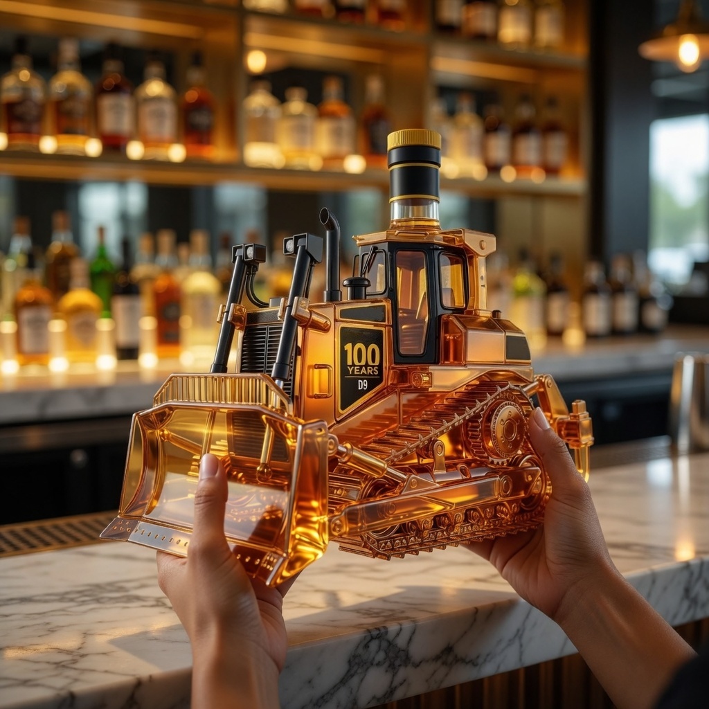 100 Years D9 Bulldozer Decanter