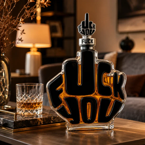 Novelty Middle Finger Whiskey Decanter Set