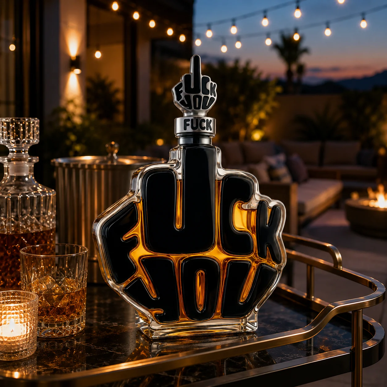 Novelty Middle Finger Whiskey Decanter Set