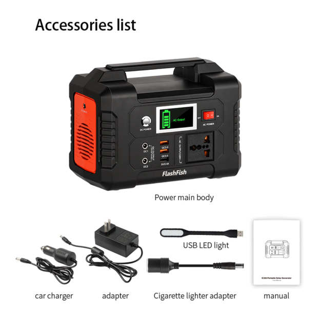 FlashFish E200 Portable Power Station | 200W+151Wh Compact Generator