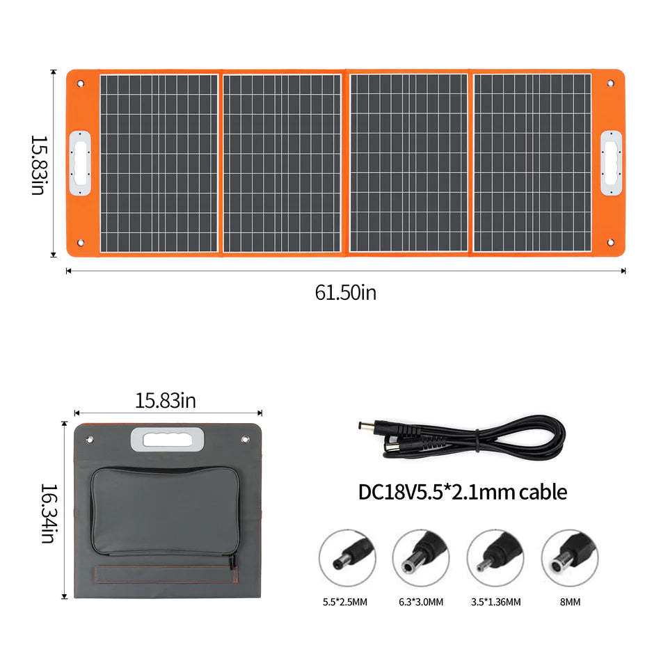 FlashFish TSP100 Portable Solar Panel | 100W/18V Foldable Charger