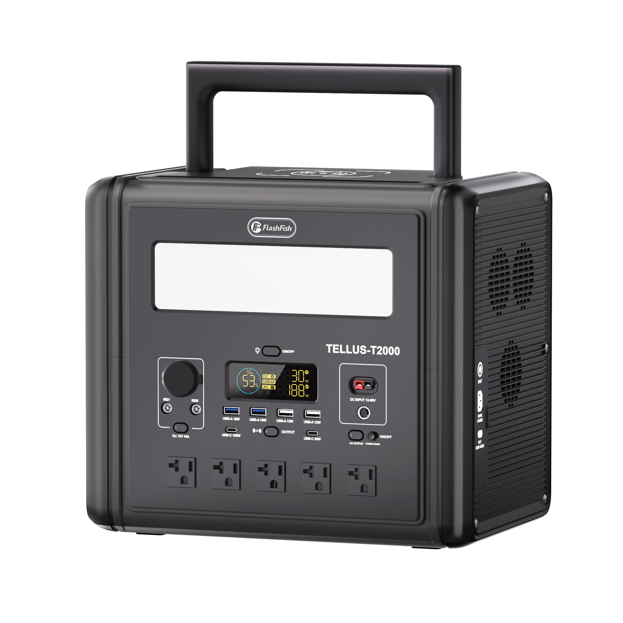 Flashfish T2000 Portable Power Station |【LFP】2000W+1536Wh