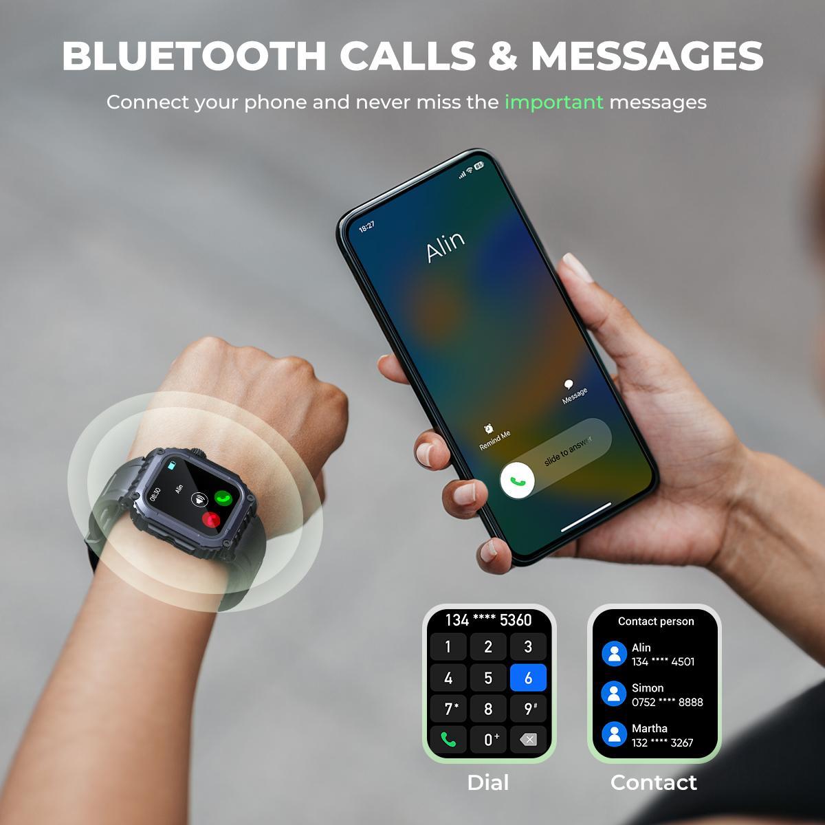 Sport Smart Watch with GPS Tracker Bluetooth Call 24h Heart Rate/Sleep Monitor