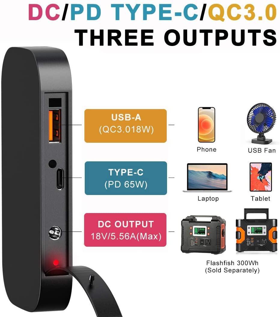 FlashFish TSP100 Portable Solar Panel | 100W/18V Foldable Charger