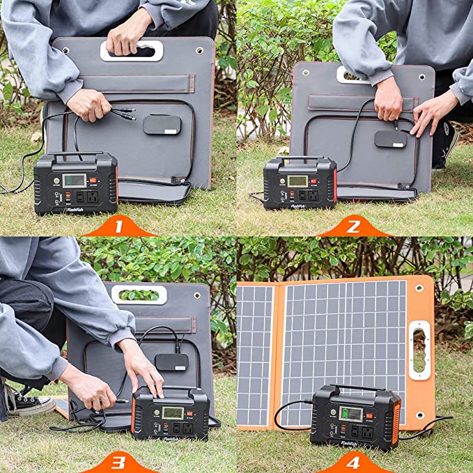 FlashFish TSP60 Portable Solar Panel | 18V/60W Foldable Charger