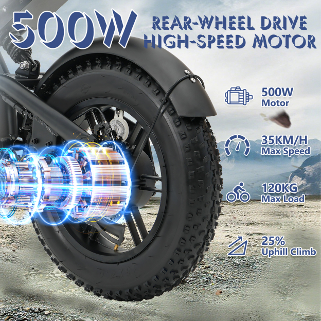 Hidoes B6 Mini Electric Bike With 48v 10ah Battery & 16" Fat Tire