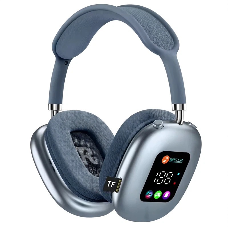 NWNENF RGB LED Gaming Headset Wireless Bluetooth Headphones – HiFi Stereo Over-Ear Sports Earbuds with Noise Reduction Mic-BLUE