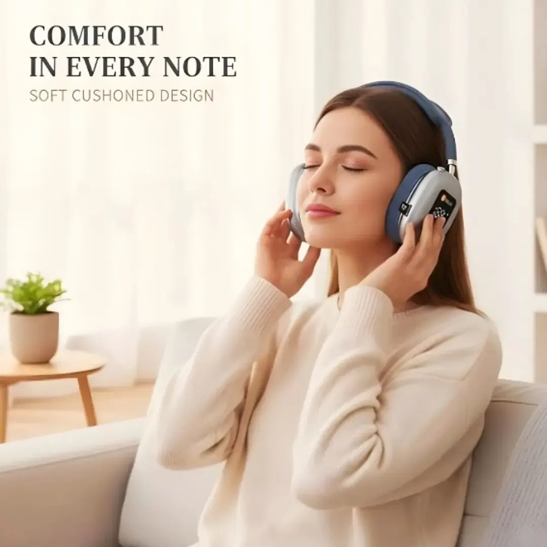 NWNENF RGB LED Gaming Headset Wireless Bluetooth Headphones – HiFi Stereo Over-Ear Sports Earbuds with Noise Reduction Mic-Black