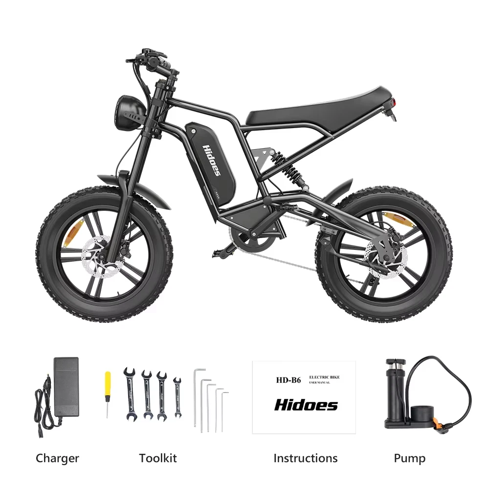 Hidoes B6 20*4.0" Electric Bike 48V 15.6AH Fat Tyre E-Mountain Bike 25KM/H