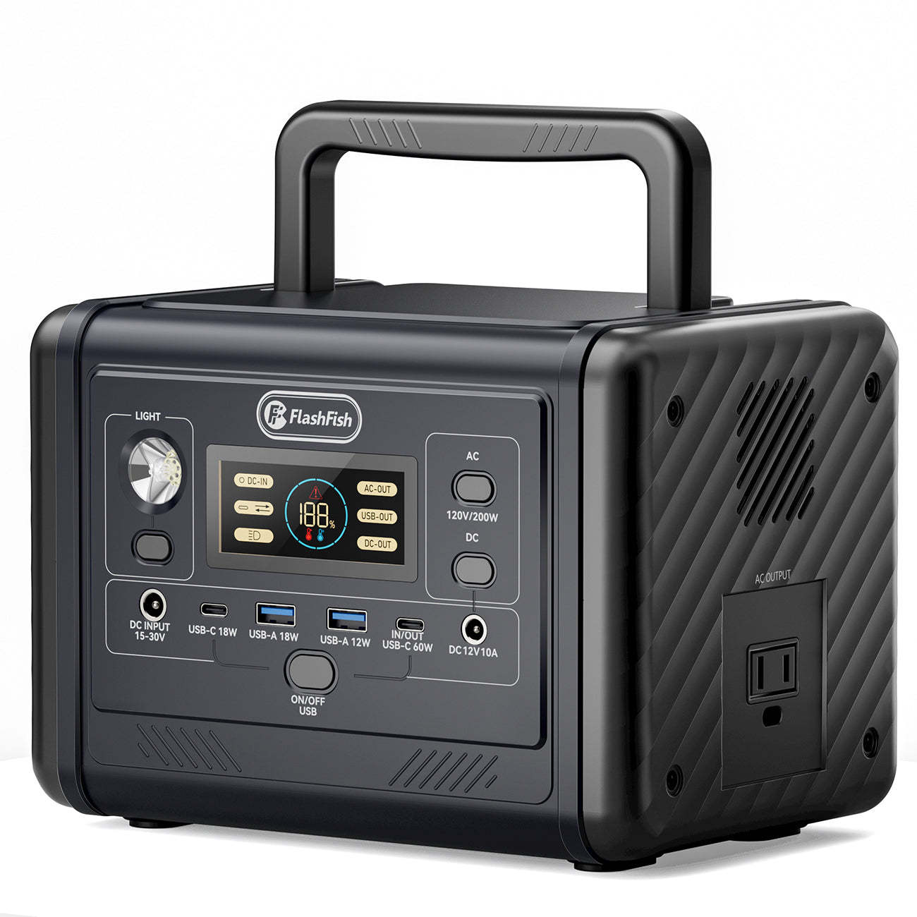 FlashFish T200 Portable Power Station |【LFP】200W+153.6Wh