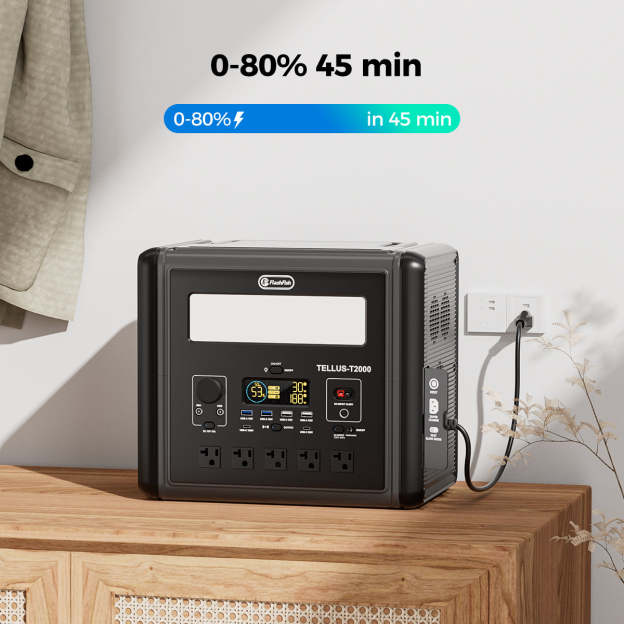 Flashfish T2000 Portable Power Station |【LFP】2000W+1536Wh