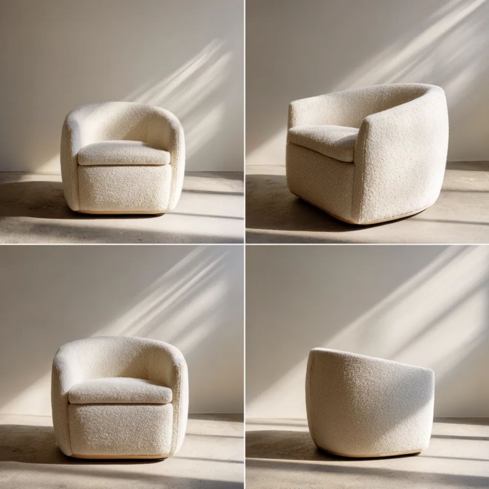 Polstersessel Bouclé 75x70x65 cm - Cremeweiß - Modernes Design