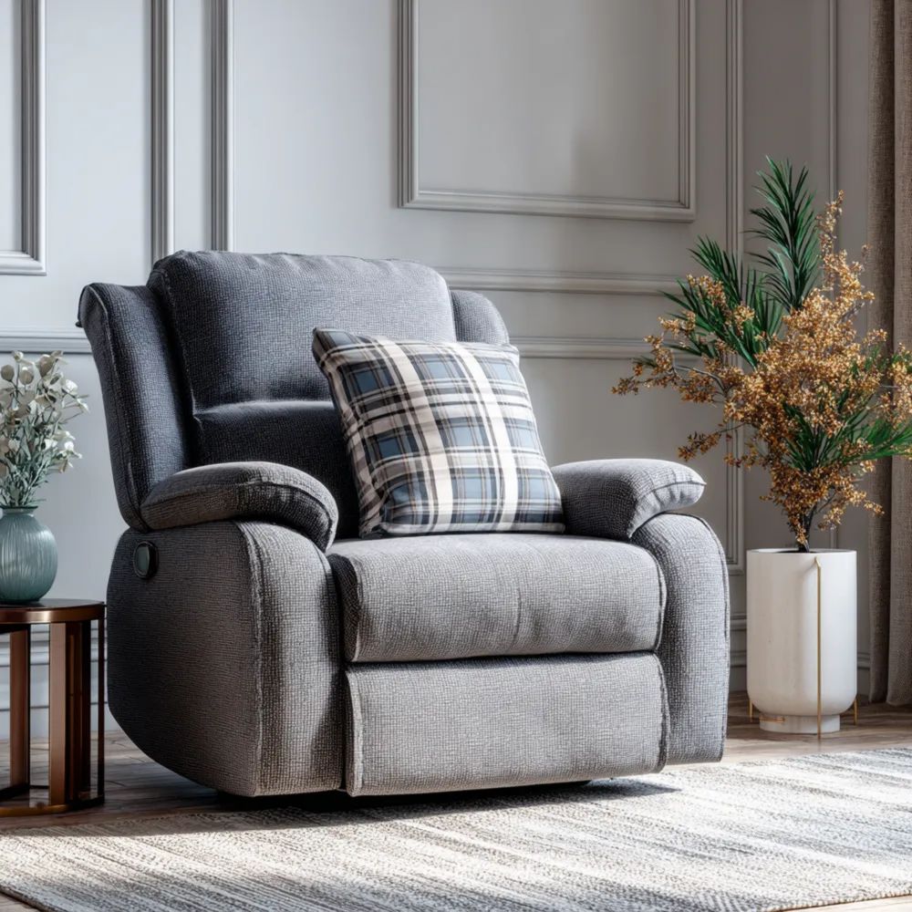 Relaxsessel Stoff 100x90x100 cm – Grau – Ergonomisches Design