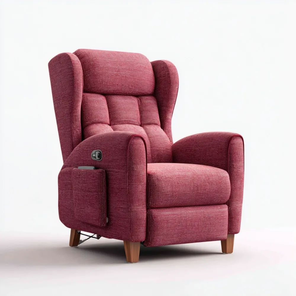 Relaxsessel Stoffpolsterung 85x90x100 cm – Rot – Verstellbare Rückenlehne