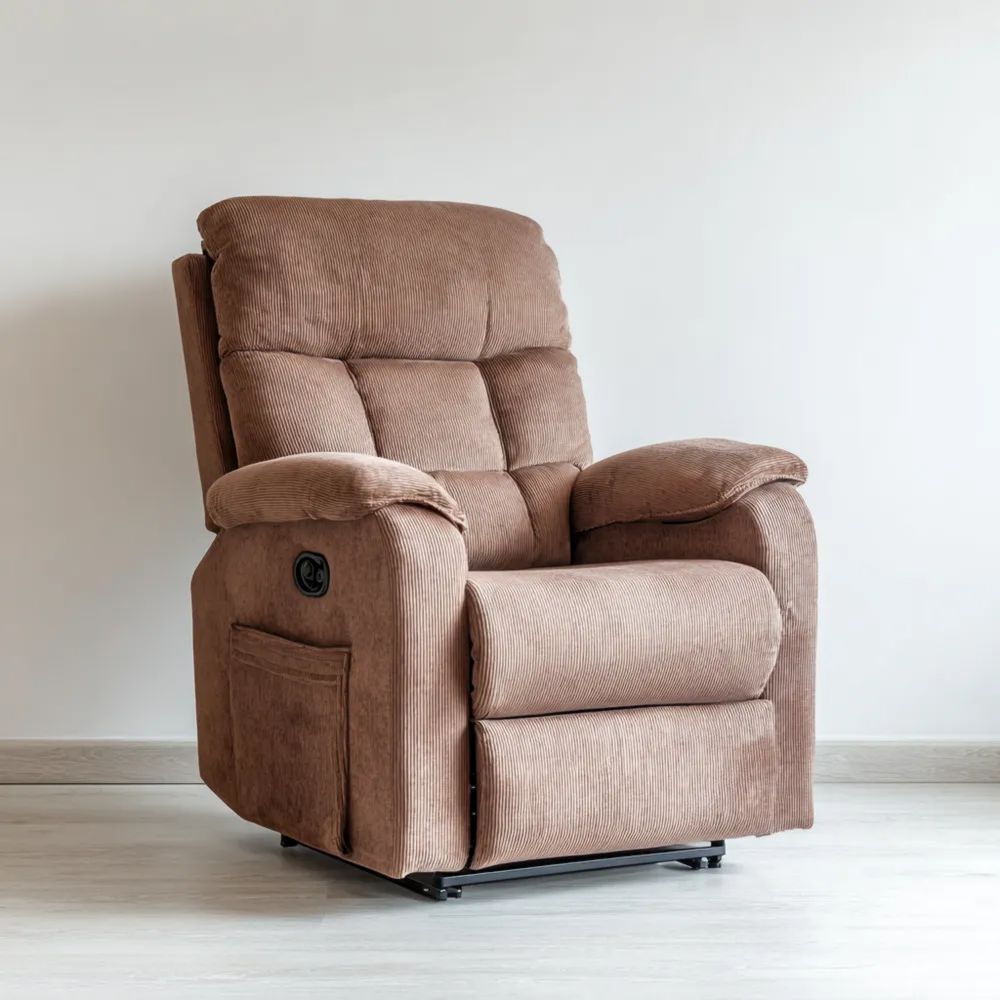 Verstellbarer Relaxsessel Cordstoff 85x90x105 cm - Braun