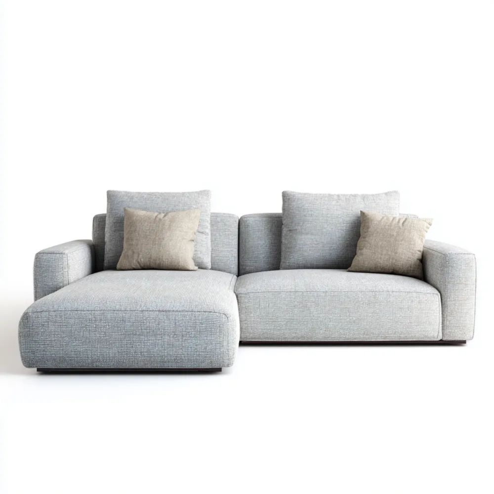 Ecksofa Stoff 280x150x85 cm – Hellgrau/Beige – Modernes Design