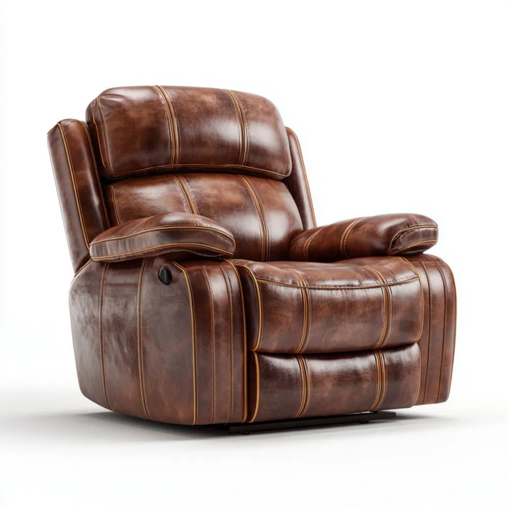 Relaxsessel Echtleder Braun - Komfortabler Liegesessel 90x95x110 cm