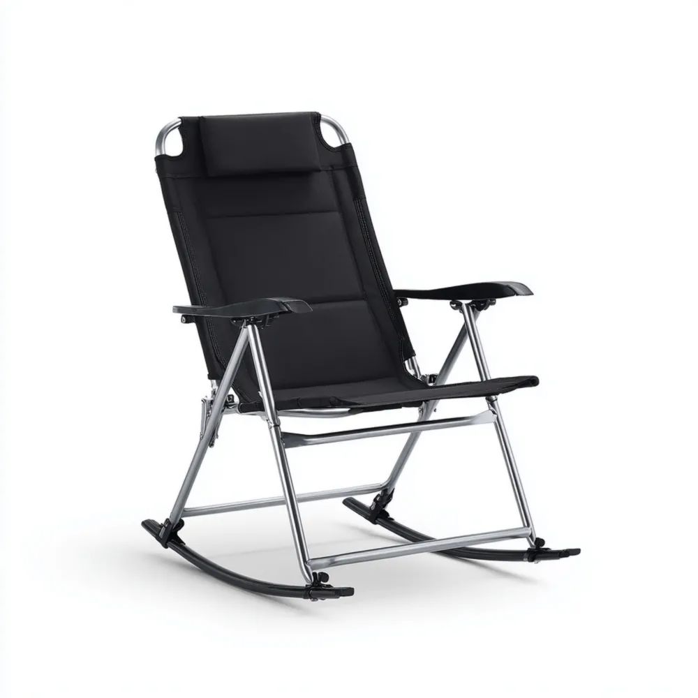 Klappbarer Gartenschaukelstuhl Aluminium 60x90x110 cm - Schwarz