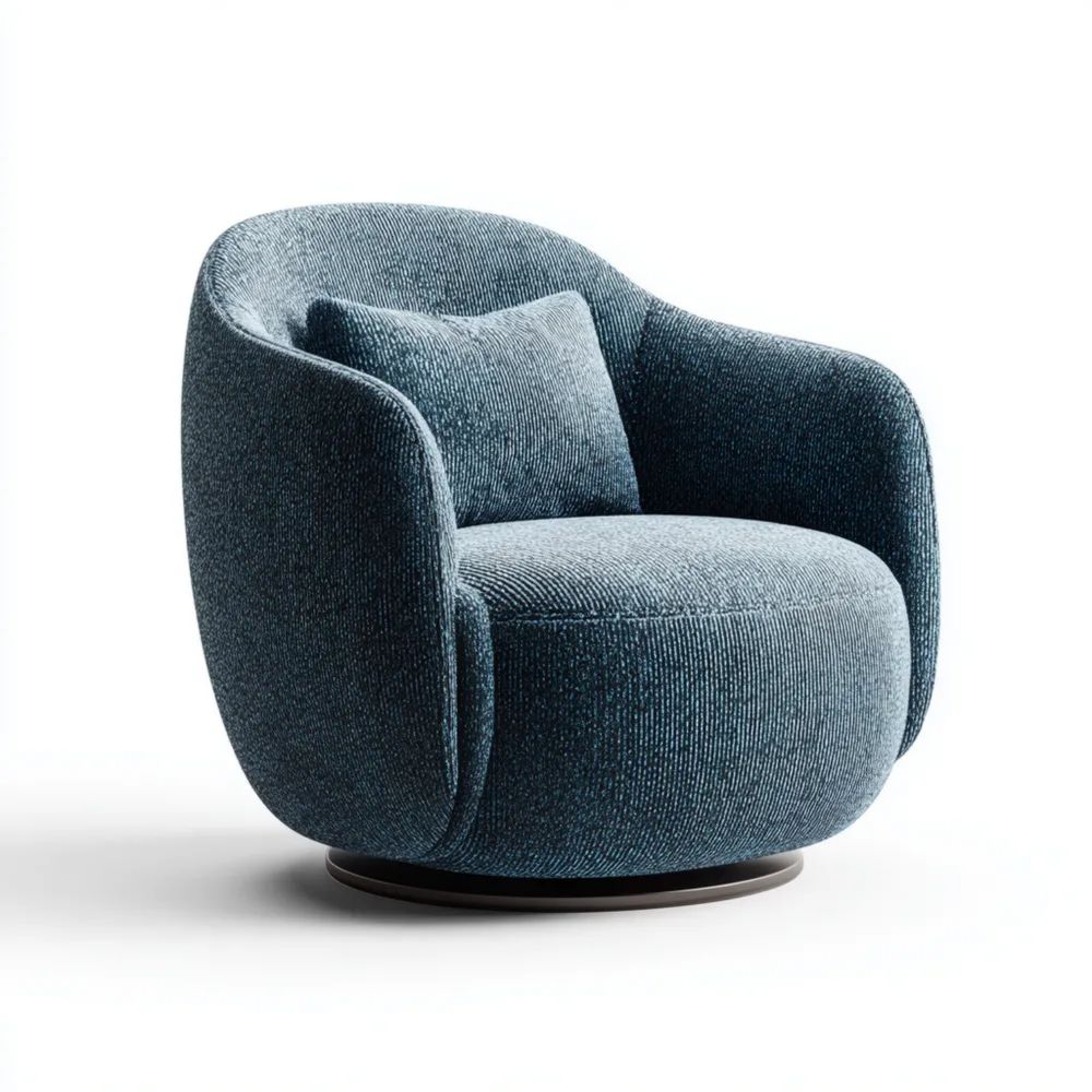 Drehsessel Stoff 85x90x85 cm – Blau – Modernes Design