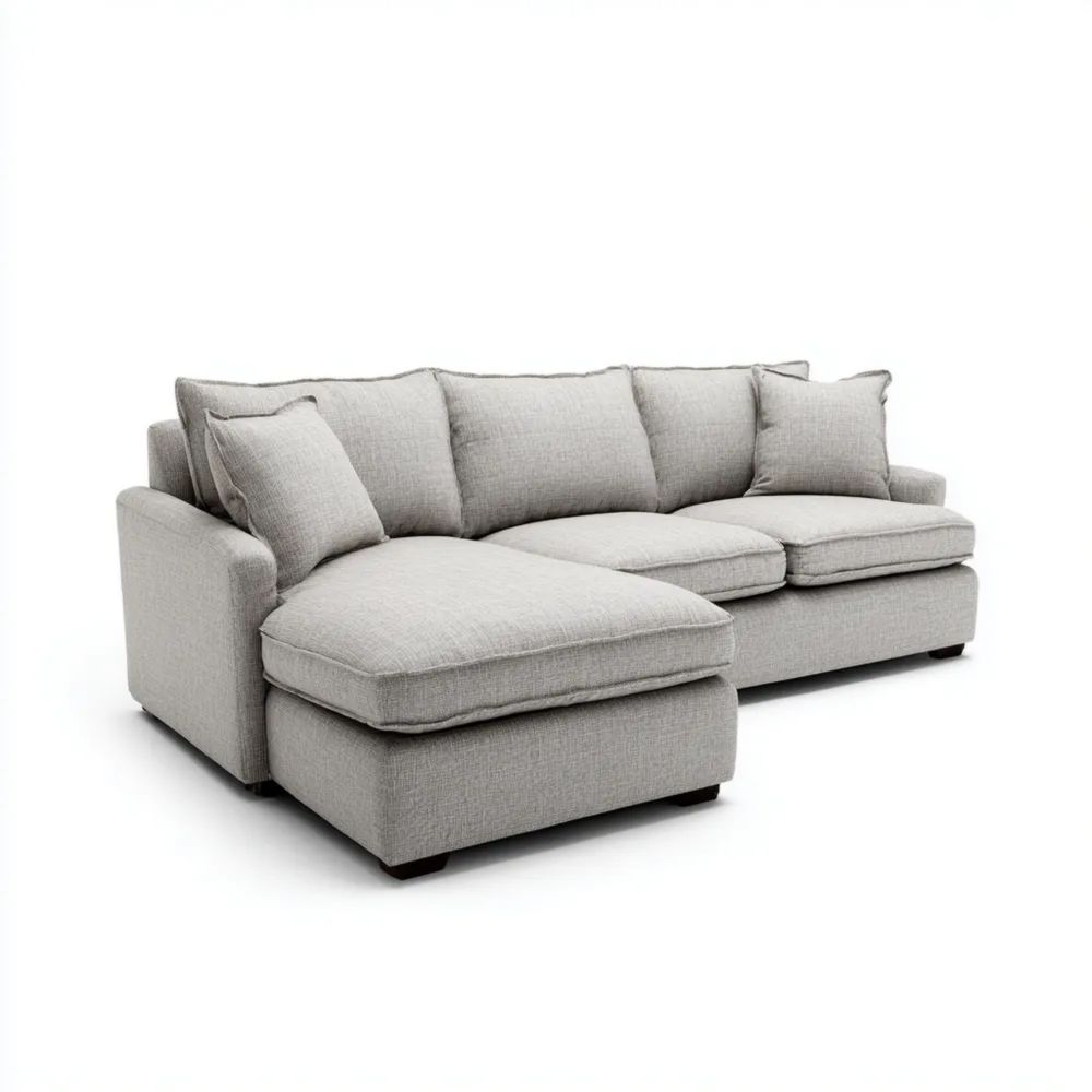 Ecksofa Stoff 280x160x90 cm – Hellgrau – Modernes Design