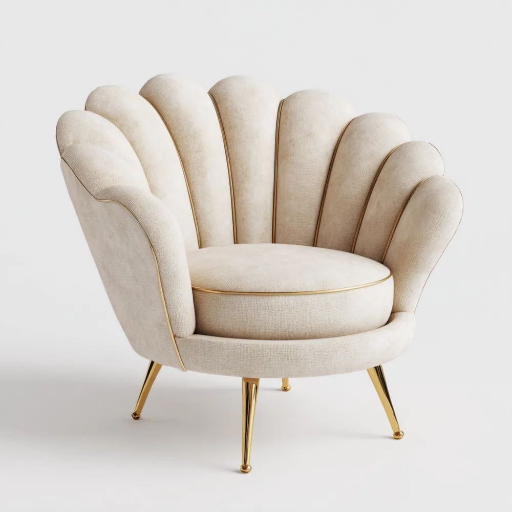 Sessel Stoffbezug 80x80x75 cm - Creme