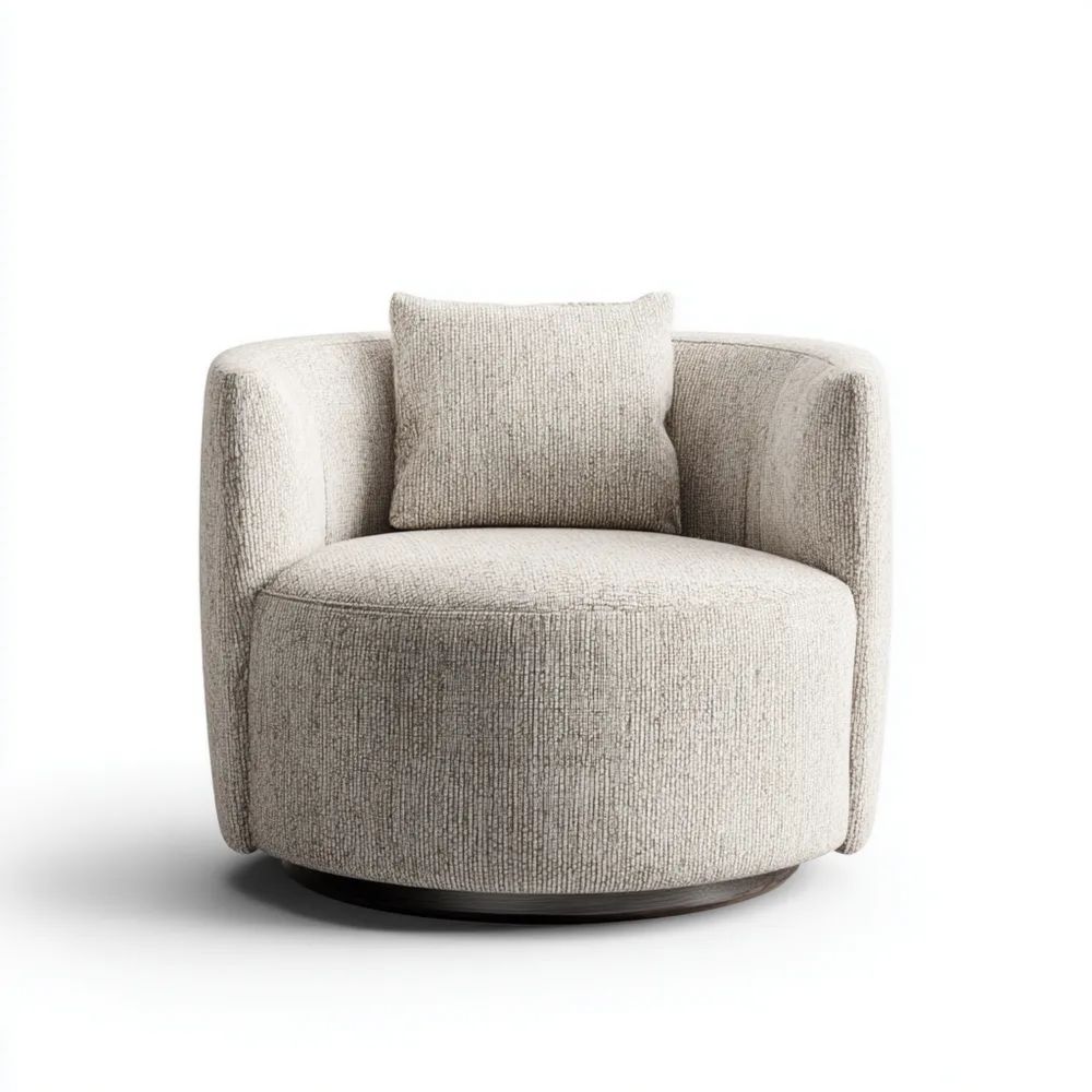 Drehsessel Stoffbezug 90x85x75 cm – Hellgrau – Modernes Design