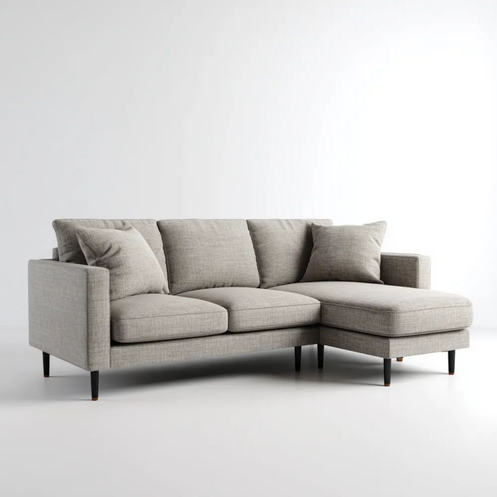 Modernes Ecksofa Stoff 250x150x85 cm – Grau