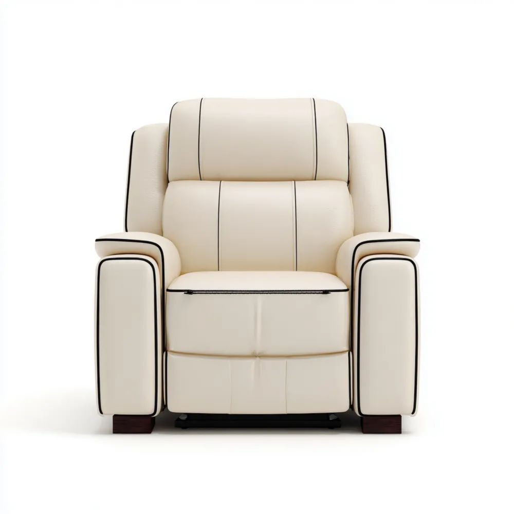 Relaxsessel Leder 105x90x100 cm – Creme – Moderne Funktion