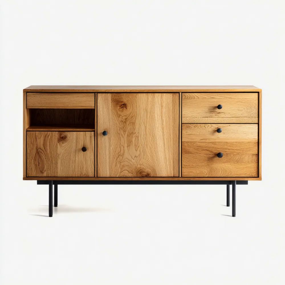 Sideboard Eiche 120x40x75 cm – Natur – Skandinavisches Design