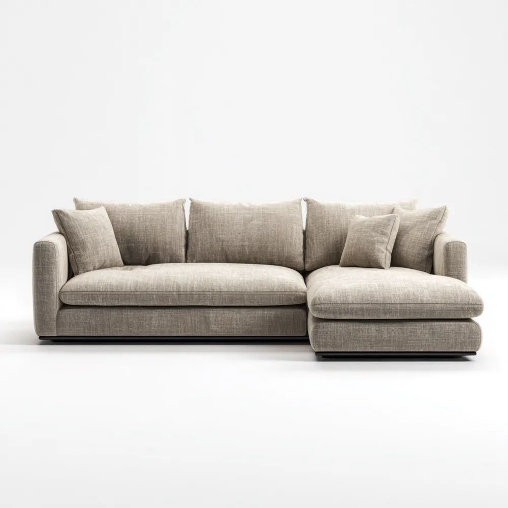 Ecksofa Stoff 250x150x85 cm – Beige – Modernes Design