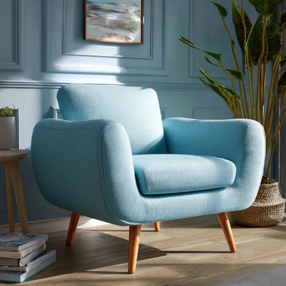 Sessel Polsterbezug 75x80x85 cm – Hellblau – Modernes Design