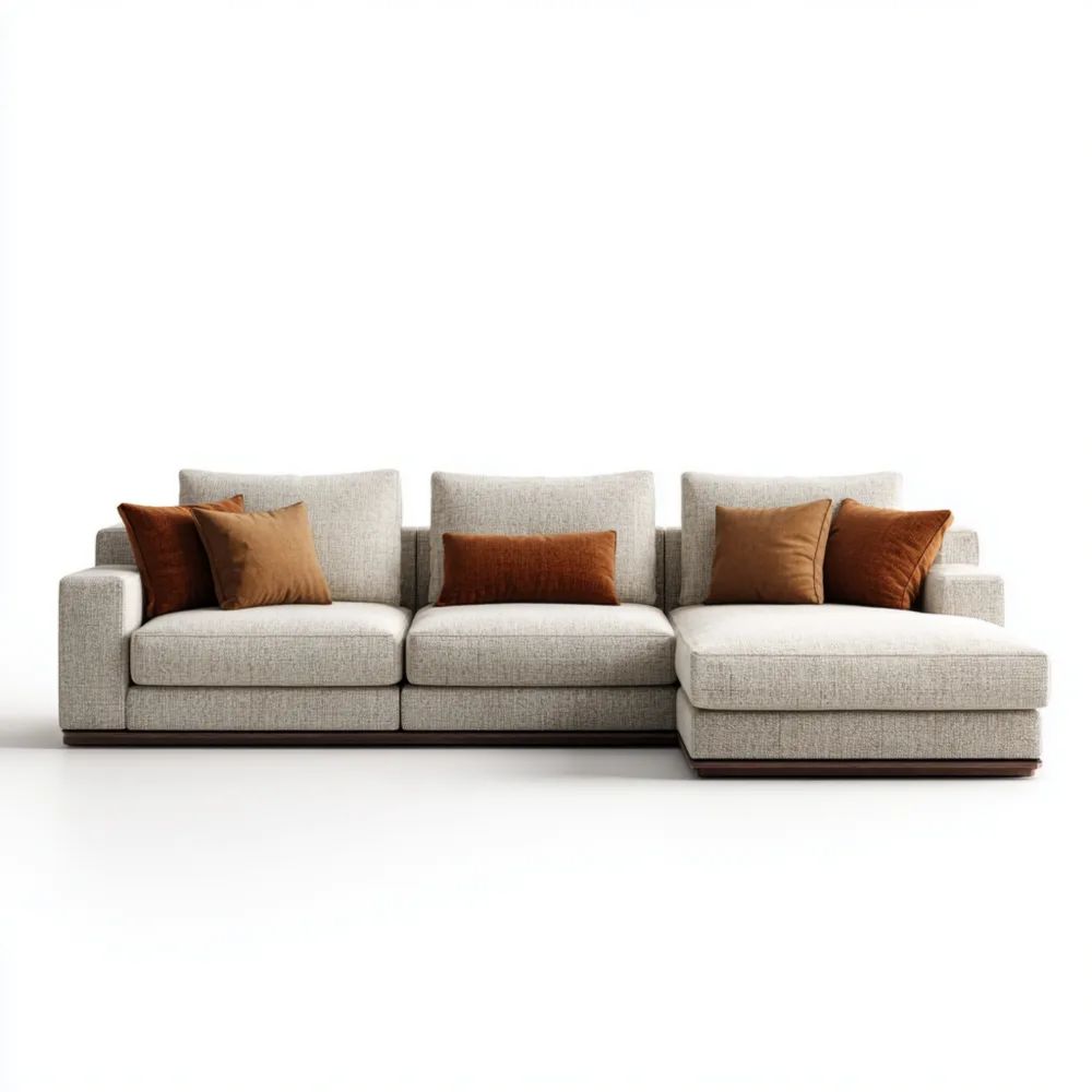 Ecksofa Stoffbezug 300x200x85 cm – Beige – Modernes Design