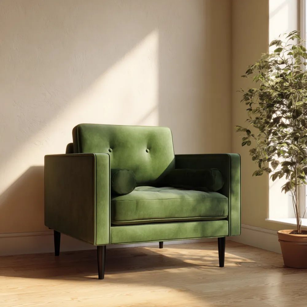 Moderner Sessel aus Samt 80x85x90 cm - Grün