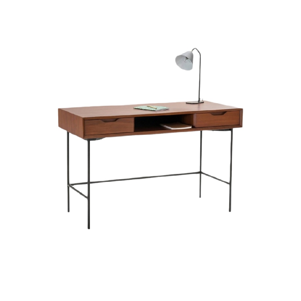 Bureau avec tiroirs pour bureau à domicile en bois et métal - 120 x 60 x 75-boitepure.com