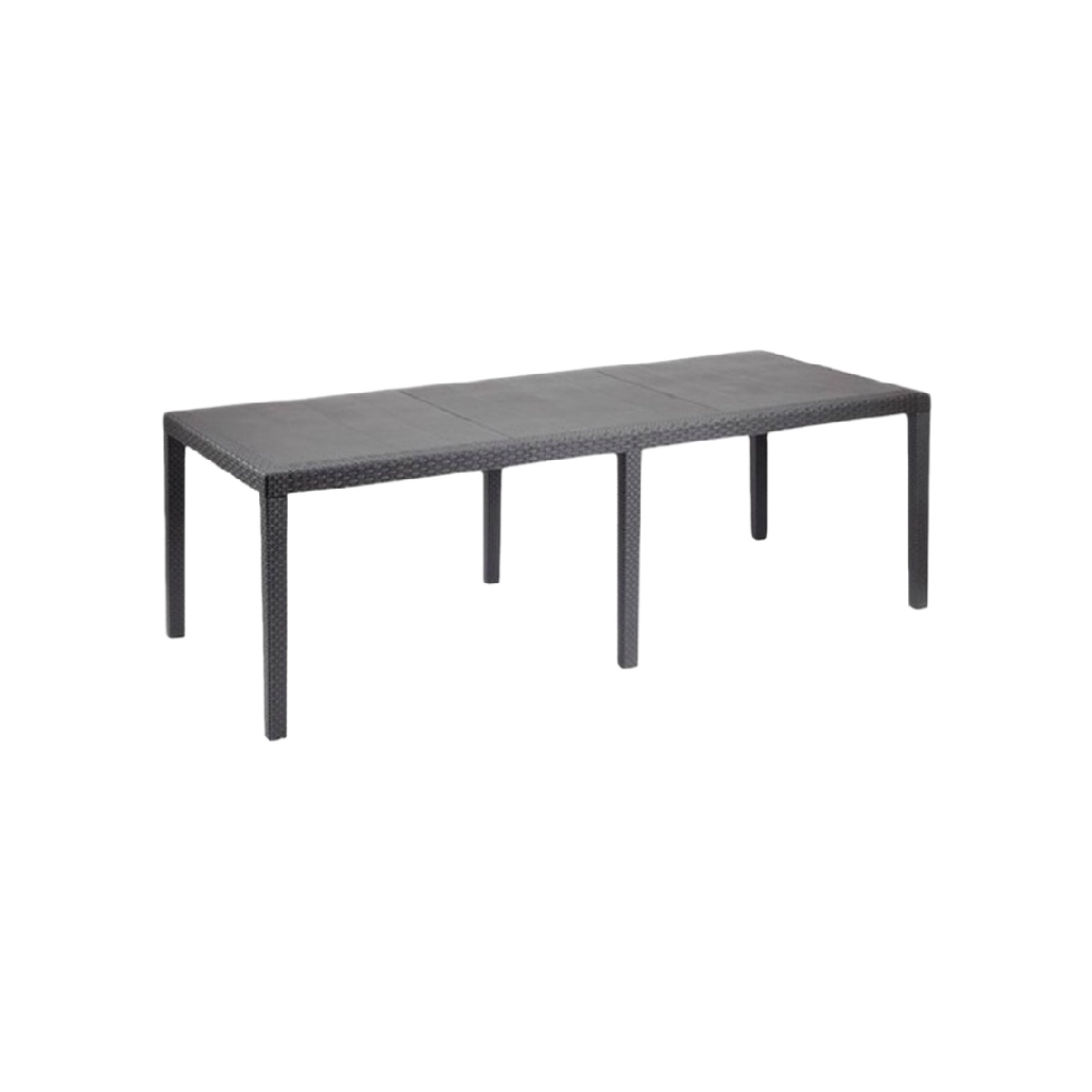 Table de jardin en résine tressée pour espaces extérieurs - 200 x 100 x 75-boitepure.com