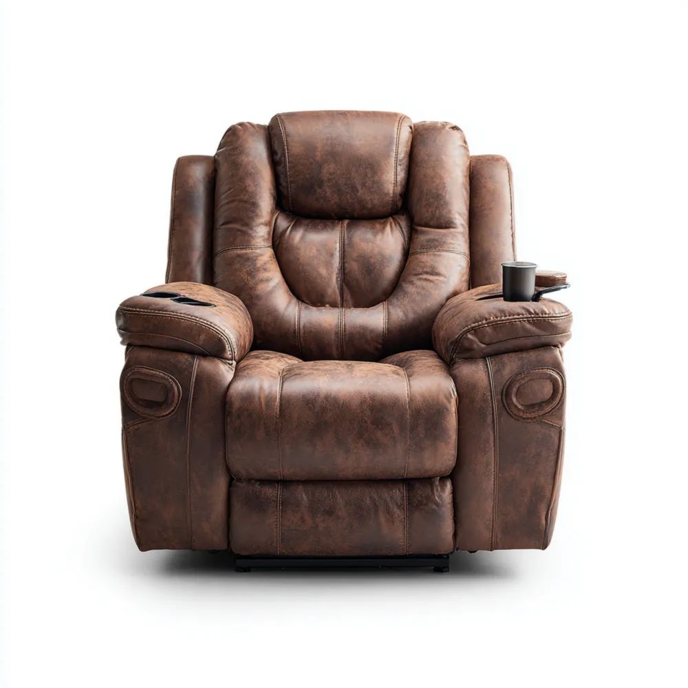 Relaxsessel Kunstleder Braun – Ergonomisches Design 85x90x105 cm