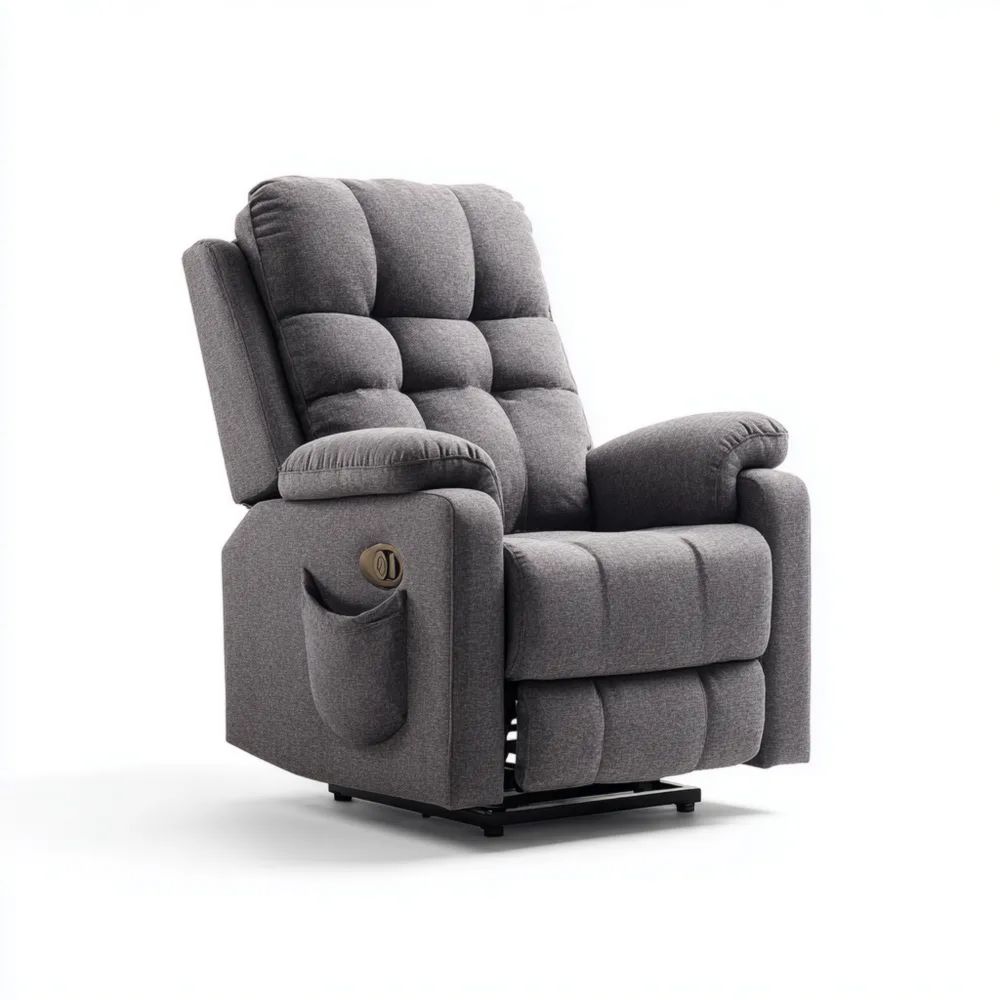 Relaxsessel Stoffpolsterung 87x90x102 cm – Dunkelgrau – Verstellbare Rückenlehne