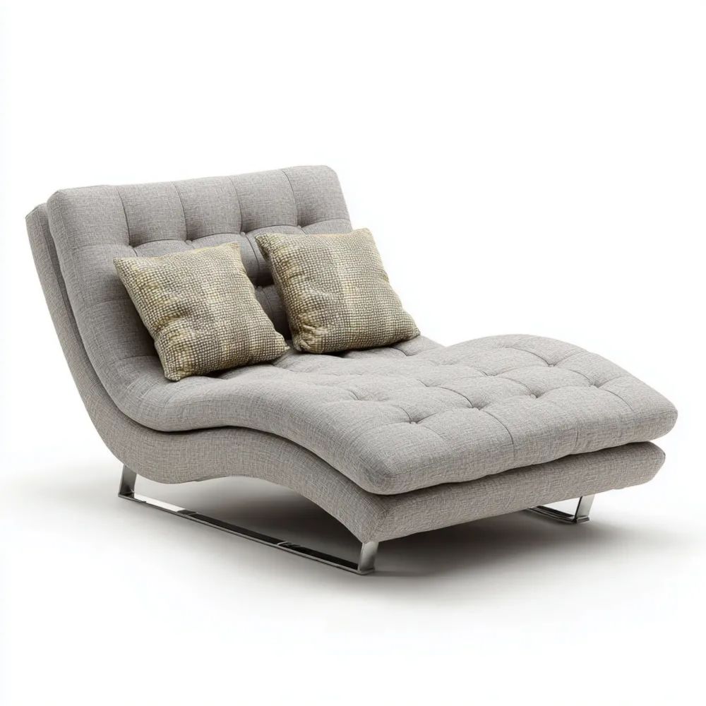 Relaxliege Stoff 180x70x80 cm – Hellgrau – Modernes Design