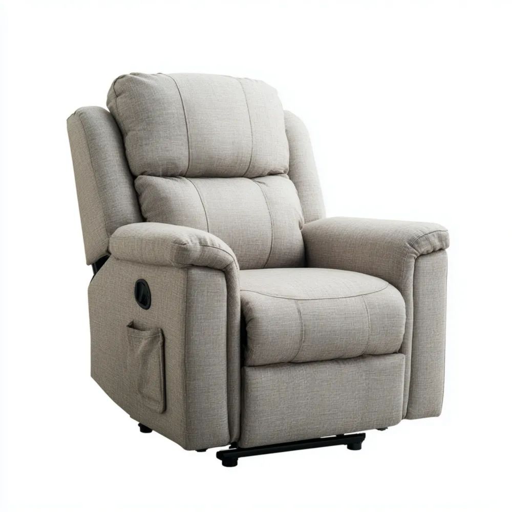 Relaxsessel Stoffbezug 75x90x101 cm – Hellgrau – Verstellbar