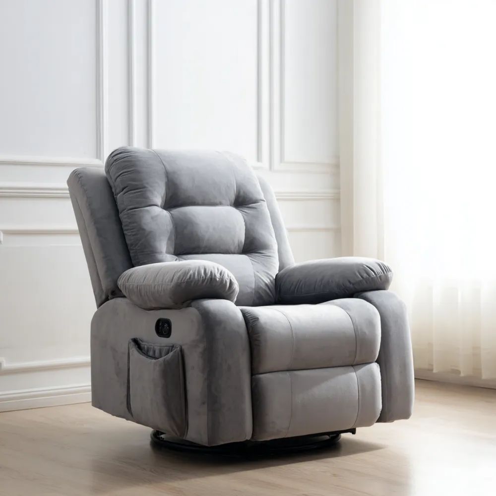 Relaxsessel Mikrofaser 105x90x85 cm - Grau - Verstellbare Rückenlehne