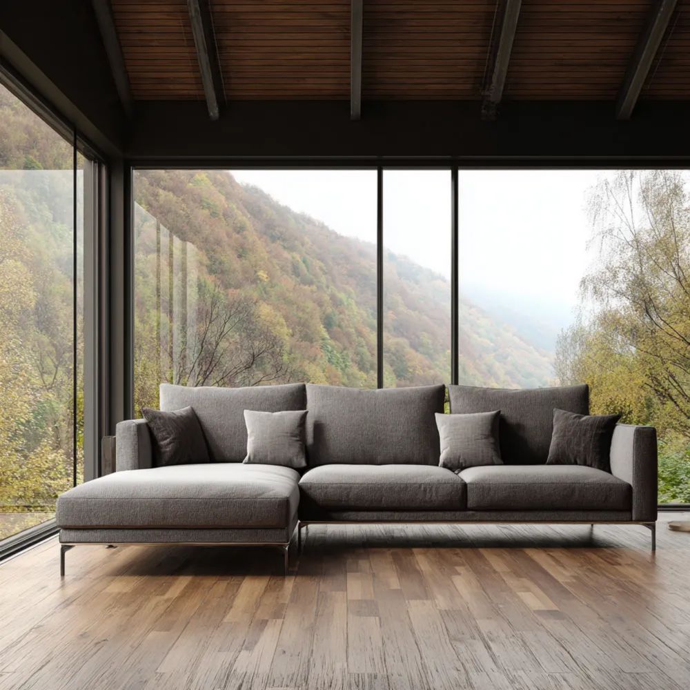 Modulares Ecksofa Stoff 280x160x85 cm – Dunkelgrau – Modernes Design