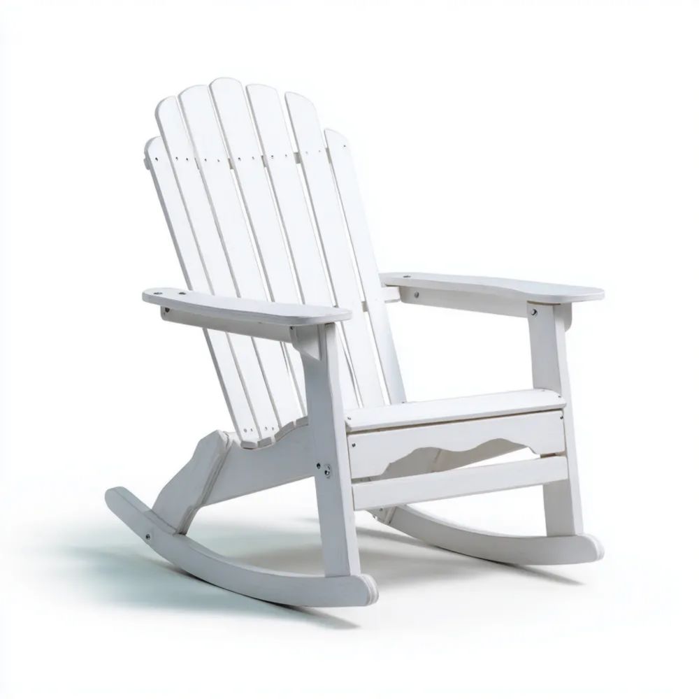 Gartenschaukelstuhl Holz 80x90x100 cm – Weiß – Klassisches Design