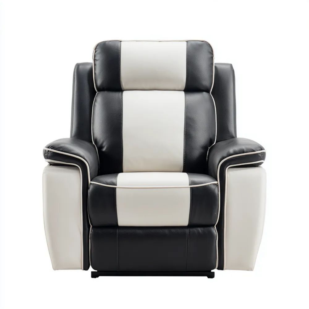 Relaxsessel Kunstleder 85x90x100 cm - Schwarz/Weiß - Modernes Design